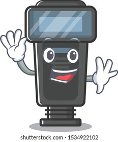 Waving camera flash isolated with the mascot