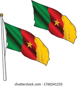 ondeando la bandera de Camerún en el pólvora