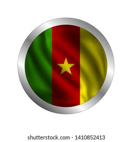 Waving Cameroon's flag, the flag of Cameroon, vector illustration

