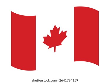 Waving Canada Flag – National Flag of Canada in Vector Illustration Style. Flag icon of Canada.