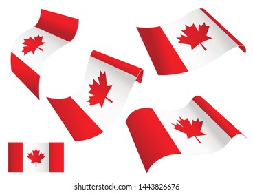 Waving Canada national flag isolated on white background, Vector