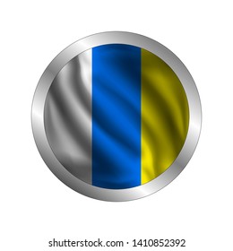 Waving Canary islands, the flag of Canary islands, vector illustration