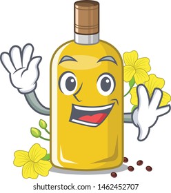 Waving canola oil in the mascot shape