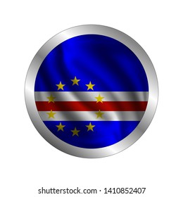 Waving Cape Verde flag, the flag of Cape Verde, vector illustration
