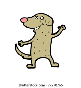 waving cartoon dog