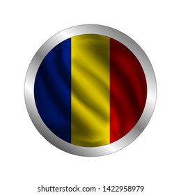 Waving Chads flag, the flag of Chad, vector illustration