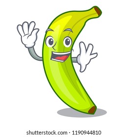 Waving character natural fruit fresh green banana