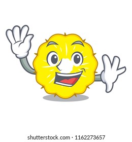 Waving character pineapple slice fresh