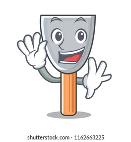 Waving character putty knife isolated