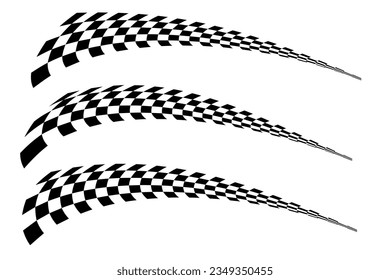 waving checkered flag with various dynamic line