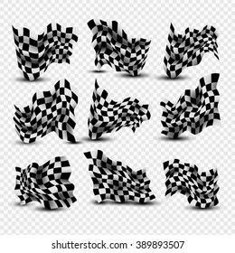 Waving Checkered Flags set