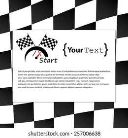 Waving checkered racing flag