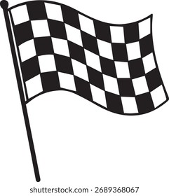 Waving Checkered Racing Flag Icon