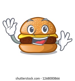 Waving cheese tasty burger on character table