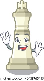 Waving chess king on a the mascot