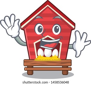 Waving chicken coop in the cartoon shape