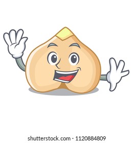 Waving chickpeas character cartoon style