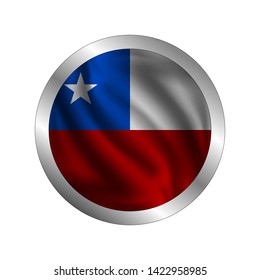 Waving Chile flag, the flag of Chile, vector illustration
