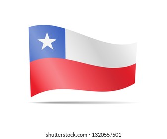 Waving Chile flag in the wind. Flag on white background vector illustration