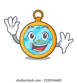 Waving classic watch isolated on a mascot