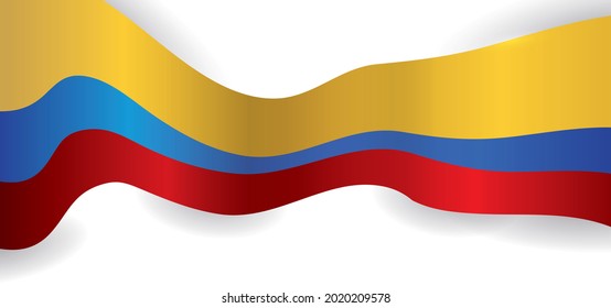 ondeando la bandera colombiana con su tricolor: amarillo, azul y rojo sobre fondo blanco.