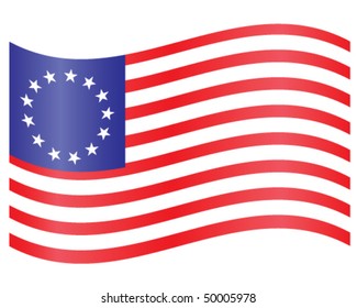 Waving Colonial U.S. Flag