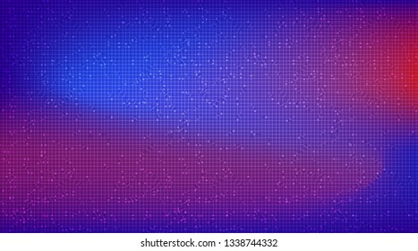 Waving Colorful Circuit Microchip Technology on Future Background. Hi-tech Digital and Communication Concept design,Free Space For text in put,Vector illustration.