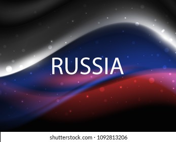 Waving colorful national flag of russia. EPS10