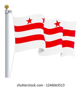 Waving Columbia Flag Isolated On A White Background. Vector Illustration. Official Colors And Proportion. Independence Day
