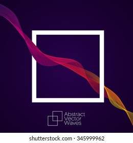 Waving concept background. Abstract lines (ribbon) in a frame. Vector illustration