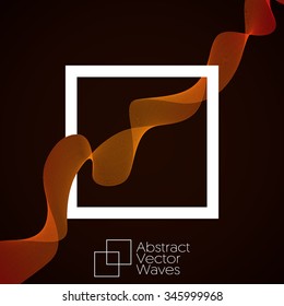 Waving concept background. Abstract lines (ribbon) in a frame. Vector illustration