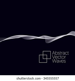 Waving concept background. Abstract white lines for your design. Vector illustration