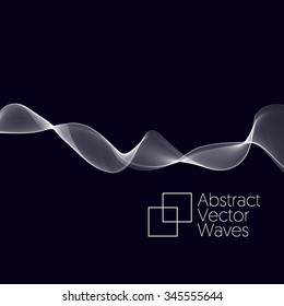 Waving concept background. Abstract white lines for your design. Vector illustration