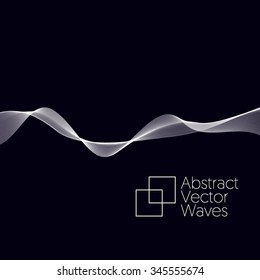 Waving concept background. Abstract white lines for your design. Vector illustration