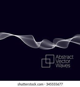 Waving concept background. Abstract white lines for your design. Vector illustration