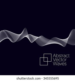 Waving concept background. Abstract white lines for your design. Vector illustration
