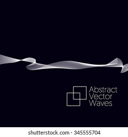 Waving concept background. Abstract white lines for your design. Vector illustration