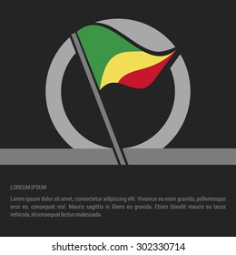 Waving Congo Flag badge design - independence day Label - Vector illustration