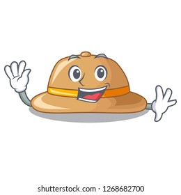 Waving cork het in a shape cartoon