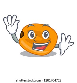 Waving corn nuts are on mascot plate