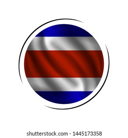 Waving Costa Rica flag, the flag of Costa Rica, vector illustration