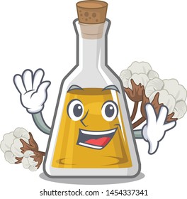 Waving cottonseed oil isolated in the character