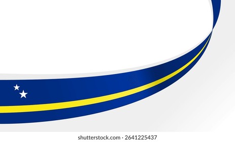 waving curacao flag background with copy space for text. curacao national day