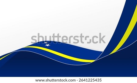 waving curacao flag background with copy space for text. curacao national day