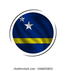 Waving Curacao flag, the flag of Curacao, vector illustration