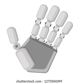 Waving cyber hand sign. Flat design. Vector illustration.