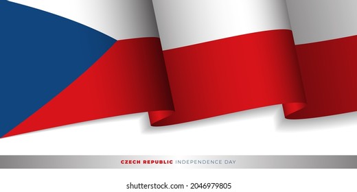 Waving Czech Republic flag design. Czech Republic independence day background template. Also Good template for Czech Republic National day design.