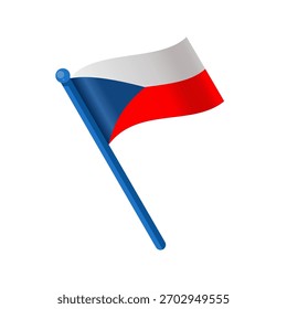  Ondeando la Ilustración vectorial de la bandera de la república checa, aislado