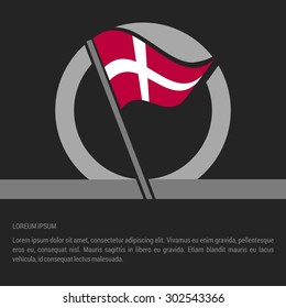 Waving Denmark Flag badge design - independence day Label - Vector illustration