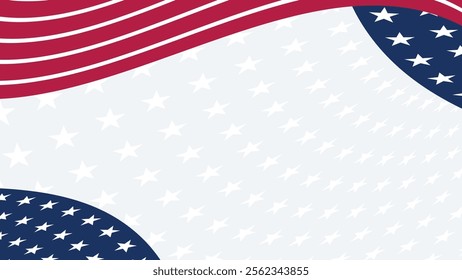 Waving Design Featuring American Flag Elements With Stars and Stripes in a Creative Layout
